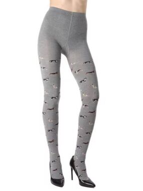 Dog Walker Tights Memoi Seamless Sweater Tights Gray Heather Size M/L NWT